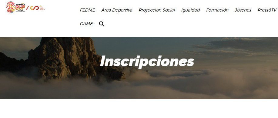 Se confirma el cambio de plataforma de inscripción para las pruebas <a href="/fedme_es/">Fedme</a> , que dejan la insufrible Paso a Paso y en un principio, hasta llegar a un acuerdo definitivo, se harán por Rockthesport.
fedme.es/inscripciones/