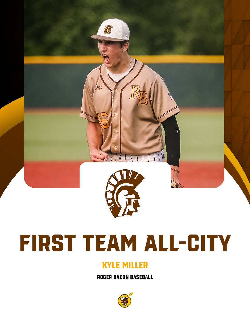Roger Bacon Athletics (@rbspartans) on Twitter photo πππ-ππππ
Congrats to Kyle Miller of <a href="/RBHS_Baseball/">Roger Bacon Baseball</a> on earning First Team All-City honors!
#HailSpartans πππ-ππππ
Congrats to Kyle Miller of <a href="/RBHS_Baseball/">Roger Bacon Baseball</a> on earning First Team All-City honors!
#HailSpartans