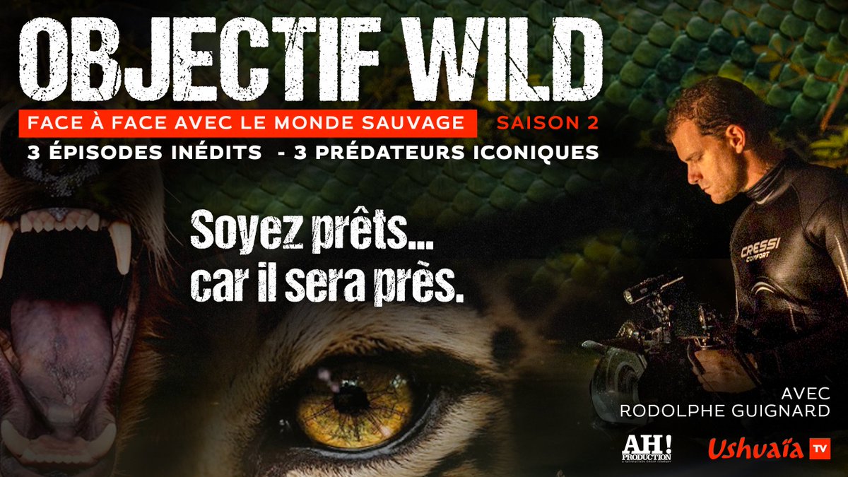 AH! Production (@ahprod_) on Twitter photo #AhProduction 💥 #Inédit
La saison 2 d’Objectif Wild arrive.
Trois face-à-face inédits.
…à moins d’1 mètre...
Bientôt sur <a href="/Ushuaia_TV/">Ushuaïa TV</a> avec Rodolphe Guignard.
Tentez de deviner les 3 espèces de la Saison 2 d’#ObjectifWild ! ⤵️ #AhProduction 💥 #Inédit
La saison 2 d’Objectif Wild arrive.
Trois face-à-face inédits.
…à moins d’1 mètre...
Bientôt sur <a href="/Ushuaia_TV/">Ushuaïa TV</a> avec Rodolphe Guignard.
Tentez de deviner les 3 espèces de la Saison 2 d’#ObjectifWild ! ⤵️