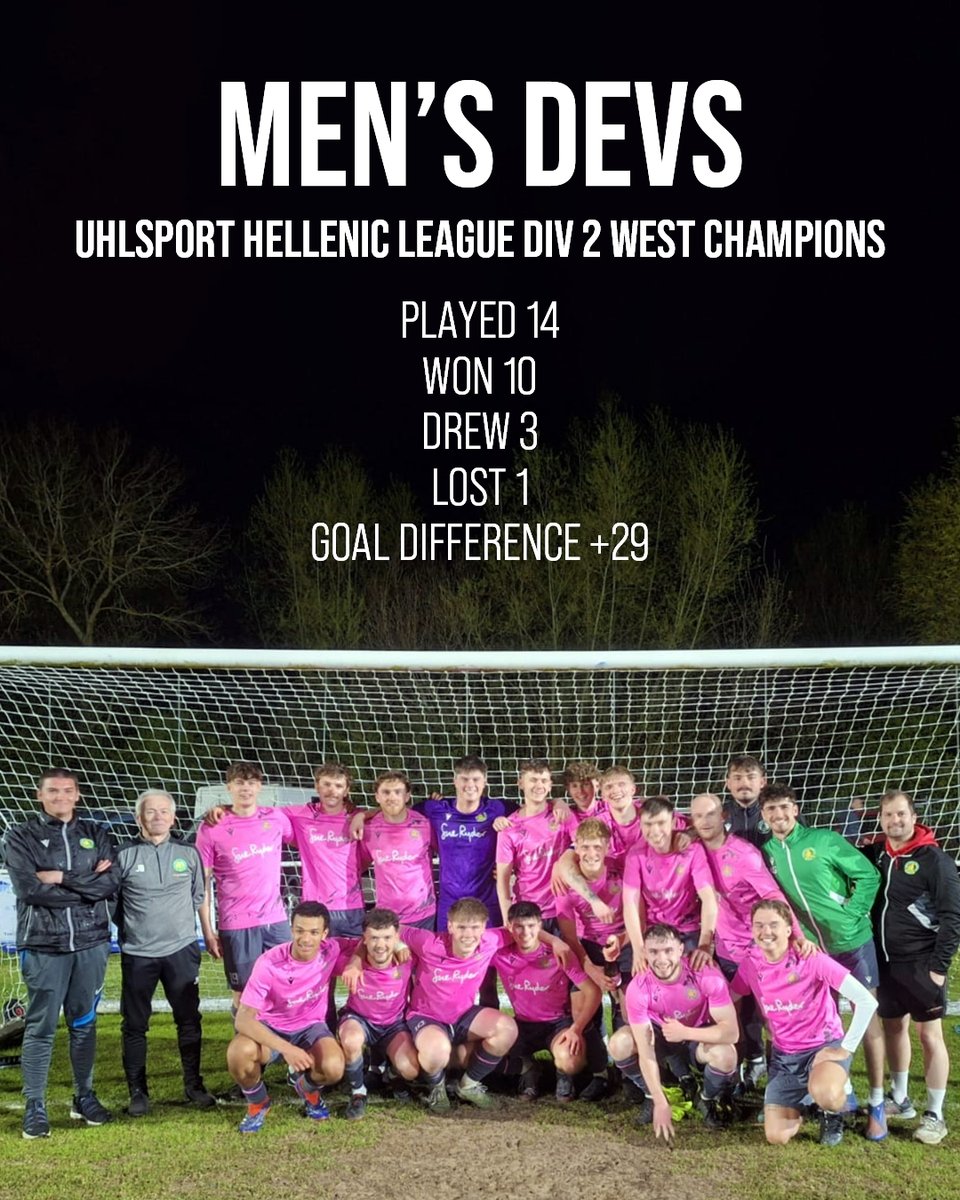 Bishops Cleeve FC (@bishopscleevefc) on Twitter photo An historic season for our <a href="/CleeveDev/">Bishops Cleeve Development</a> Team saw them crowned champions of the Hellenic League Div 2 West with a remarkable ๐ wins from 1๏ธโฃ4๏ธโฃ matches ๐ฅ
A fine campaign also saw players make the step up to the First Team squad, as well as blooding in many exciting youngsters ๐ An historic season for our <a href="/CleeveDev/">Bishops Cleeve Development</a> Team saw them crowned champions of the Hellenic League Div 2 West with a remarkable ๐ wins from 1๏ธโฃ4๏ธโฃ matches ๐ฅ
A fine campaign also saw players make the step up to the First Team squad, as well as blooding in many exciting youngsters ๐