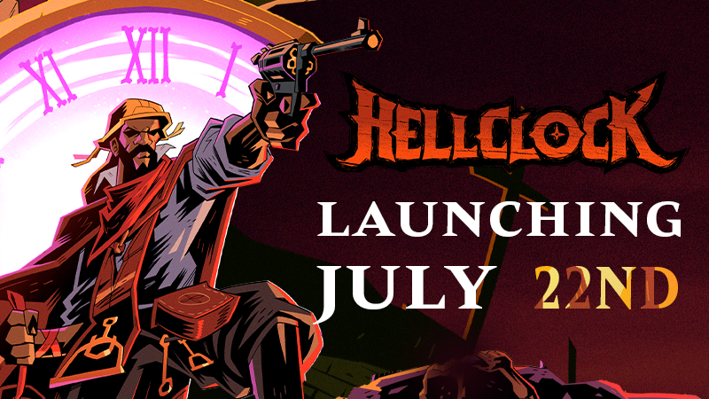 HellClockGame's tweet photo. New Hell Clock Demo &amp; Launch Date 🗓️

We’re shifting launch to July 22 to give space for the new PoE season!

New #SteamNextFest Demo: 
🪜 17 Floors
🗣️ English VO + Chinese Localization
🎮 Dual-Stick Support
✅ Progress now carries to launch!

Read More: https://t.co/zvHut5LKvl https://t.co/3BkYZfqNkI