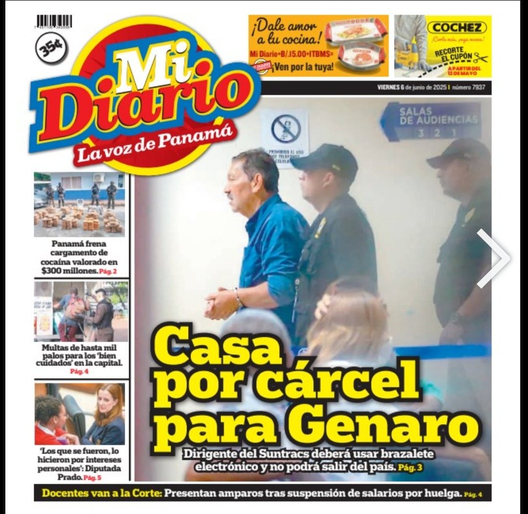 Portada de <a href="/MetroLibrePTY/">Metro Libre</a> de hoy 6 de junio de 2025