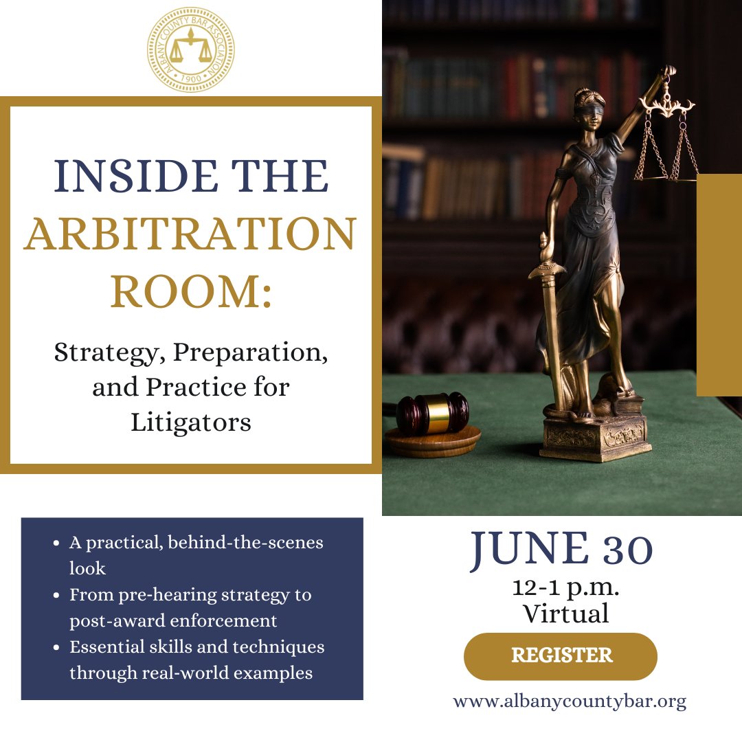 Join us on June 30 and learn from the experts -- sharpen your #litigation skills! albanycountybar.org/?pg=events&evA…