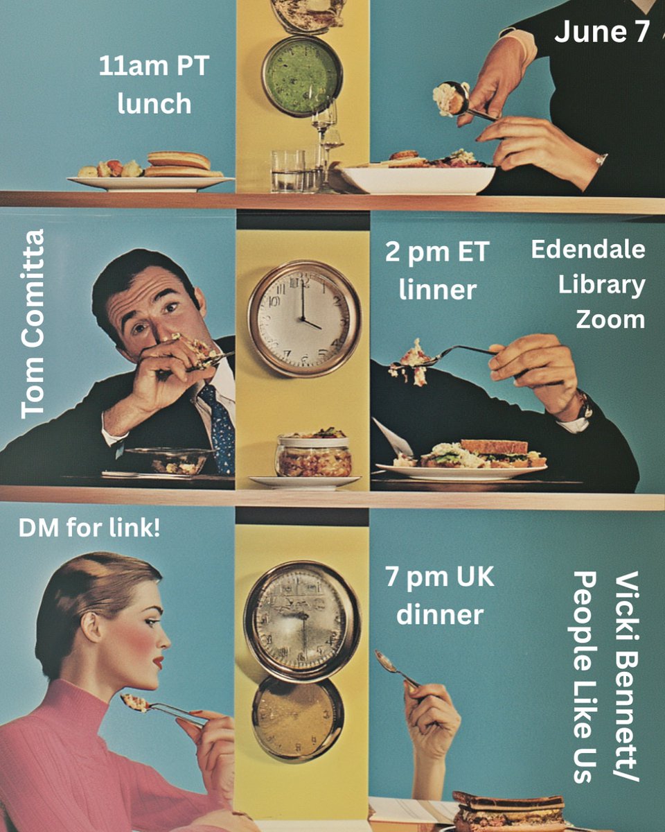 What are you doing for lunch, linner, or dinner tomorrow? Come have a Zoom meal with me and Vicki Bennett/People Like Us at our LA Public Library event! Vicki is showing part of her new video, “The Library of Babel,” and I’m bringing the infographics. DM for the zoom link