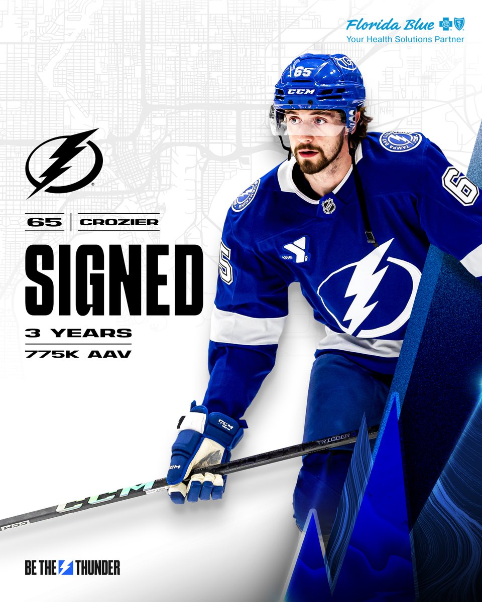 We've signed defenseman Max Crozier to a three-year contract worth an AAV of $775k!

It will be a two-way contract for the 2025-26 season before converting to a one-way contract for the remaining two years.

📝: tbl.co/6-6crozier