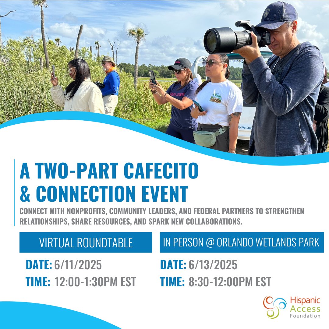 Join us for a Two-Part Cafecito &amp; Connection Event for our Southeast partners interested in our Community Navigator Program! Connect with nonprofits, community leaders &amp; federal partners to build relationships &amp; spark new collaborations. Register here ➡️ bit.ly/FLCNPE25