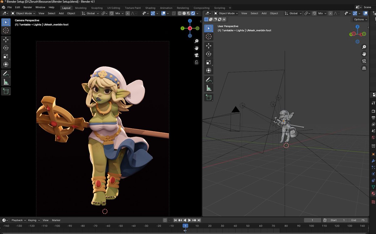 Another look at the stylised render setup I have in Blender, also available as a free download below. The material is super simple but I like how it looks and works in both Eevee and Cycles