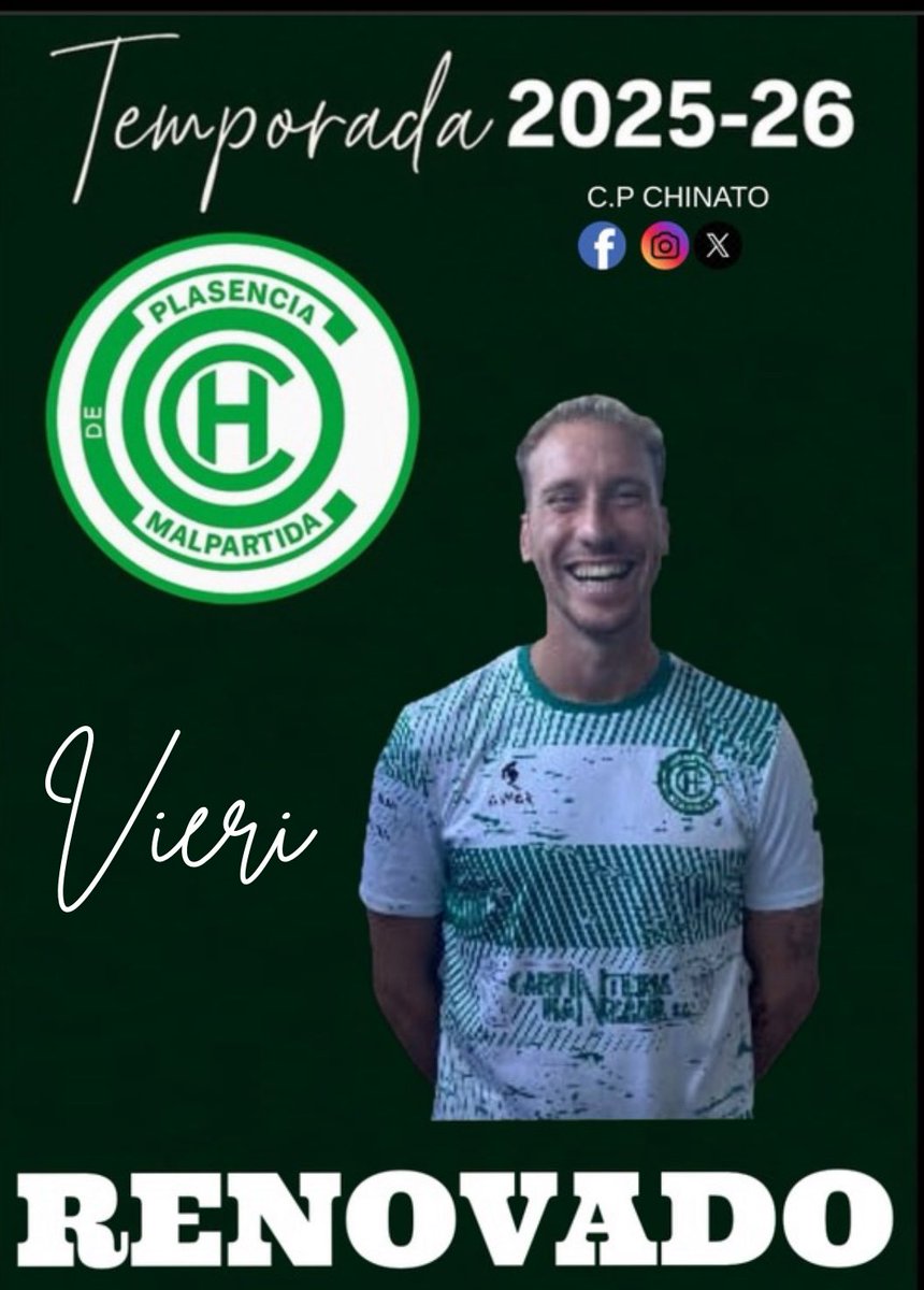 🟢⚪️ RENOVADO | Alejandro Quijada “Vieri” 🔥

¡Seguimos sumando carácter y compromiso!
Alejandro Quijada “Vieri” renueva con el CP Chinato para esta temporada. 💥

🔁 Jugador polivalente, que siempre rinde donde el equipo lo necesita.
🔥 Garra, actitud e intensidad 
#cpchinato💚
