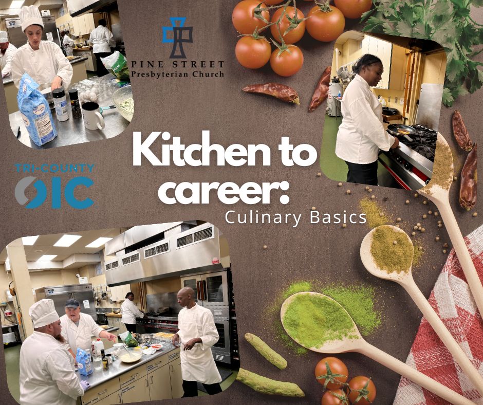 Pine Street is thrilled to host OIC’s free cooking class led by Chef Andre! From basic cooking techniques and kitchen management, participants get hands-on experience and plenty of tips to grow their skills. The delicious smells, and the free samples aren’t bad either!