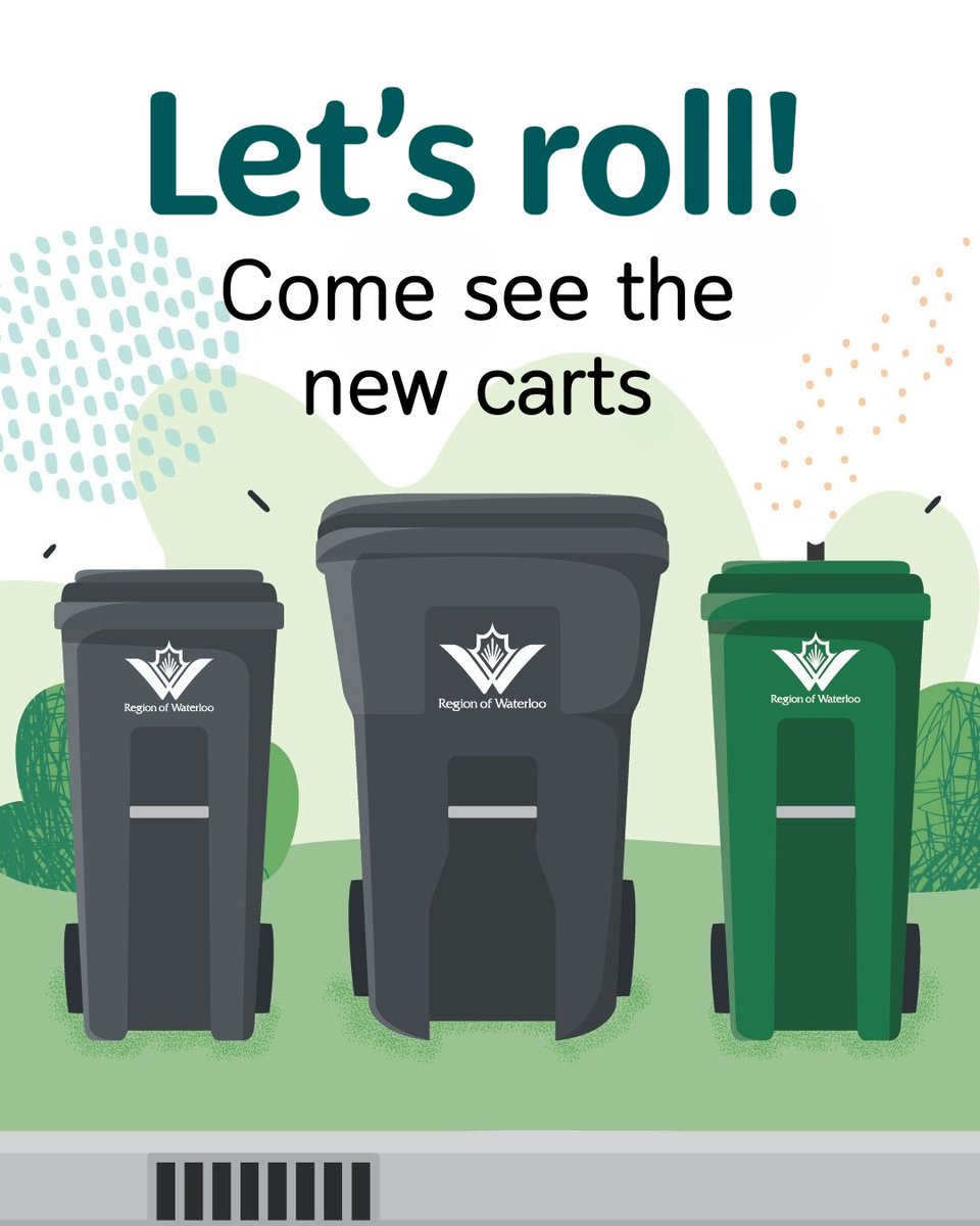 Region of Waterloo (@regionwaterloo) on Twitter photo Come check out the new waste carts & chat with us!
Today: <a href="/hespelermarket/">Hespeler Market</a>, 3–7pm
Saturday:
• Baden Fish Derby, 50 Foundry St, 6 am–1 pm
• Cambridge Farmers’ Market, 7 am–1 pm
• Public Works Open House, 265 Lexington Ct, 10 am–2 pm
More locations coming soon! Come check out the new waste carts & chat with us!
Today: <a href="/hespelermarket/">Hespeler Market</a>, 3–7pm
Saturday:
• Baden Fish Derby, 50 Foundry St, 6 am–1 pm
• Cambridge Farmers’ Market, 7 am–1 pm
• Public Works Open House, 265 Lexington Ct, 10 am–2 pm
More locations coming soon!