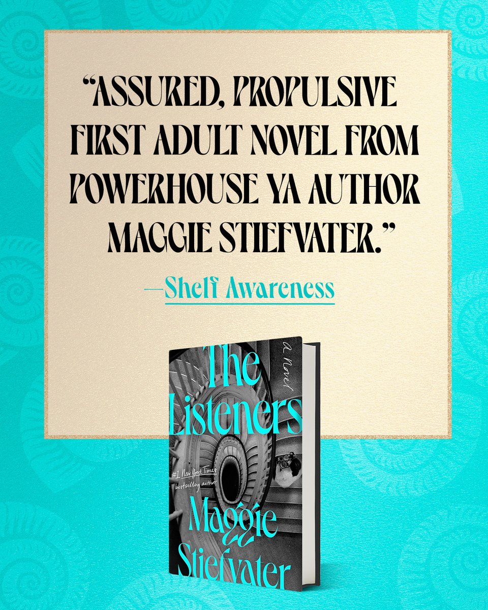 Viking Books (@vikingbooks) on Twitter photo THE LISTENERS is an "assured, propulsive first adult novel from powerhouse YA author <a href="/mstiefvater/">Maggie Stiefvater Updates</a>" (<a href="/ShelfAwareness/">Shelf Awareness</a>) and a must-read for lovers of historical fiction with just a *hint* of magic.
Start reading now 👉 bit.ly/3FGOJT1 THE LISTENERS is an "assured, propulsive first adult novel from powerhouse YA author <a href="/mstiefvater/">Maggie Stiefvater Updates</a>" (<a href="/ShelfAwareness/">Shelf Awareness</a>) and a must-read for lovers of historical fiction with just a *hint* of magic.
Start reading now 👉 bit.ly/3FGOJT1