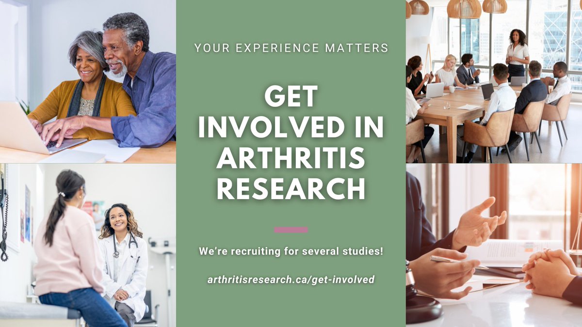 Arthritis Research Canada (@arthritis_arc) on Twitter photo Are you living with #arthritis? Do you want to get involved in #ArthritisResearch? We’re currently recruiting for several studies: ow.ly/E89Q50VLCSK <a href="/jwhittak_physio/">Dr. Jackie Whittaker</a> <a href="/soarknee/">SOAR Knee</a> <a href="/aavina100/">aavina</a> <a href="/DCLab_RI_MUHC/">Da Costa Lab</a> <a href="/chroniceileen/">Eileen Davidson - Rheumatoid Arthritis Advocate</a> Are you living with #arthritis? Do you want to get involved in #ArthritisResearch? We’re currently recruiting for several studies: ow.ly/E89Q50VLCSK <a href="/jwhittak_physio/">Dr. Jackie Whittaker</a> <a href="/soarknee/">SOAR Knee</a> <a href="/aavina100/">aavina</a> <a href="/DCLab_RI_MUHC/">Da Costa Lab</a> <a href="/chroniceileen/">Eileen Davidson - Rheumatoid Arthritis Advocate</a>