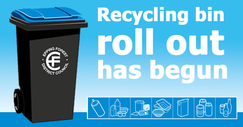The roll out of the new blue-lidded recycling bins started on Mon 2 June.

Not everyone will have received their new wheeled bin this week, deliveries are being done in stages throughout June and July in line with collection days to limit disruption.

eppingforestdc.gov.uk/recycling-bin-…