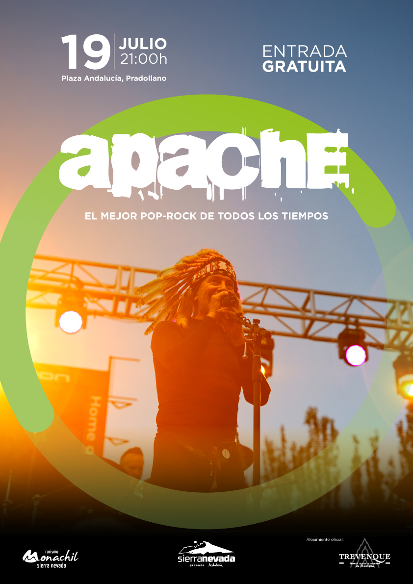 Grupo APACHE, para inaugurar el verano musical en #SierraNevada
⚡️GRATUITO⚡️
🗓️19 de julio 2025 - 21:00h
📌Plaza de Andalucía (Pradollano)
🔝Alojamiento oficial: AH Trevenque
📷 sierranevada.es