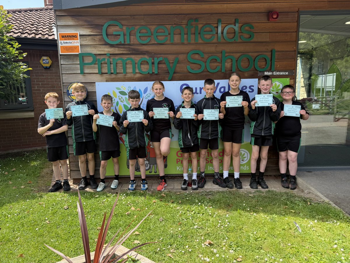 Greenfields Primary (@greenfieldssch) on Twitter photo Huge well done to our u11 cricket team who represented us brilliantly today at Shelton CC
They showed great teamwork and determination finishing second overall🏏💪
Great effort from all involved🙌💚
#TeamGF <a href="/SevernMulti/">Severn Bridges Multi Academy Trust</a> <a href="/CrossbarC/">The Crossbar Group</a> Huge well done to our u11 cricket team who represented us brilliantly today at Shelton CC
They showed great teamwork and determination finishing second overall🏏💪
Great effort from all involved🙌💚
#TeamGF <a href="/SevernMulti/">Severn Bridges Multi Academy Trust</a> <a href="/CrossbarC/">The Crossbar Group</a>