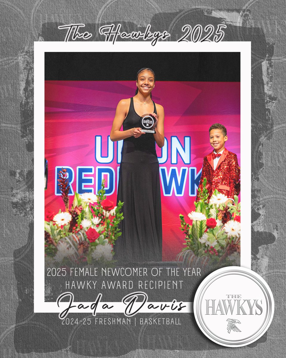 Union_Athletics's tweet photo. #HawkysRewind | Female Newcomer of the Year
The deserving nominees were: Jada Davis, Alyssa Little & McKenna Wilson.
Jada Davis took home the Hawky! A standout freshman on @UnionGirlsBball, Jada made waves with her talent, composure, and game-changing presence. Congrats! https://t.co/yq0anhnJGr