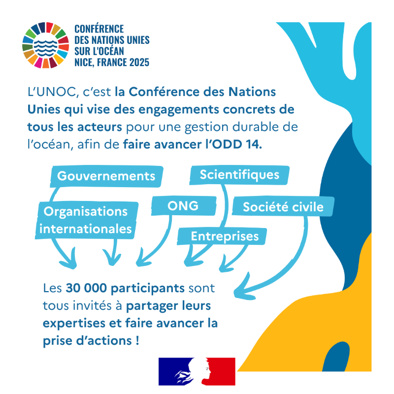 francediplo's tweet photo. 🌊 Mais au fait, l’#UNOC3, c’est quoi ?

Océan, Nations unies, #ODD14, coopération, science, société civile, secteur privé, enjeux, objectifs : on vous explique ! ⤵️
