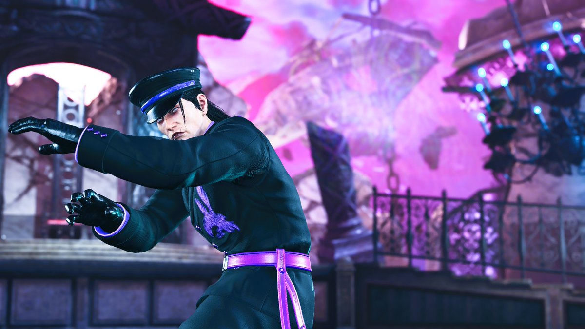 #SergeiDragunov #TEKKEN8 
#ドラグノフスクショ
#軍人 #軍服
黒い軍服と薄紫色の薔薇のドラグノフ🌹