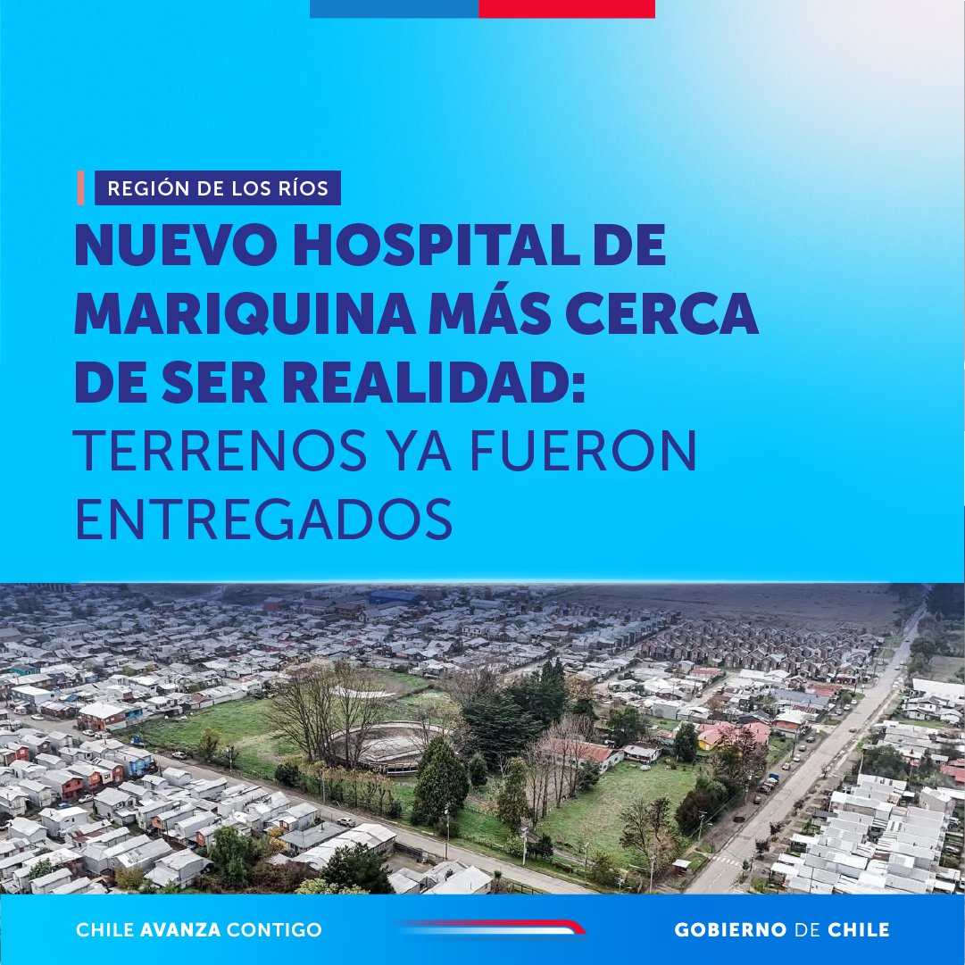 🏥 Gracias a la entrega de un terreno fiscal de 18 mil m2 que entregamos al Servicio de Salud de Los Ríos, se construirá un nuevo hospital en la comuna. Este gran paso permitirá fortalecer la salud pública y mejorar la calidad de vida de miles de habitantes de la zona.