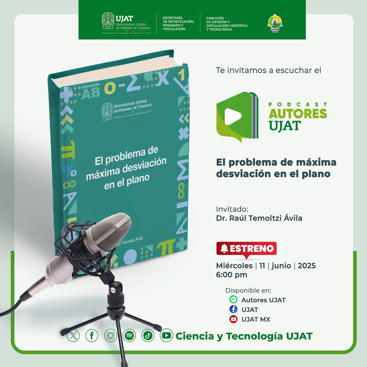 📢Te invitamos a ver y escuchar el #Podcast 
#𝗔𝘂𝘁𝗼𝗿𝗲𝘀 𝗨𝗝𝗔𝗧 📖🎙📲🎚
𝐄𝐥 𝐩𝐫𝐨𝐛𝐥𝐞𝐦𝐚 𝐝𝐞 𝐦𝐚́𝐱𝐢𝐦𝐚 𝐝𝐞𝐬𝐯𝐢𝐚𝐜𝐢𝐨́𝐧 𝐞𝐧 𝐞𝐥 𝐩𝐥𝐚𝐧𝐨 🦾🦿🛫📡💹
Invitado: Dr. Raúl Temoltzi Ávila 
.
#CienciaJuchiman #UJAT #cienciaparatodos