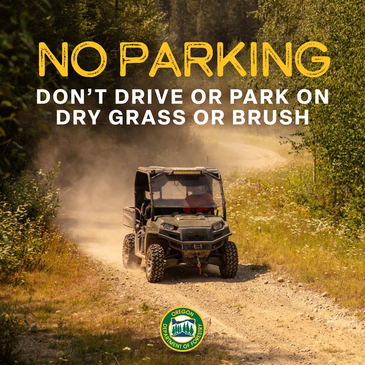 Heat from your exhaust can smolder dry grass underneath, and with one good wind a new fire can start. Be safe this summer by not parking or driving on dry grass and brush.