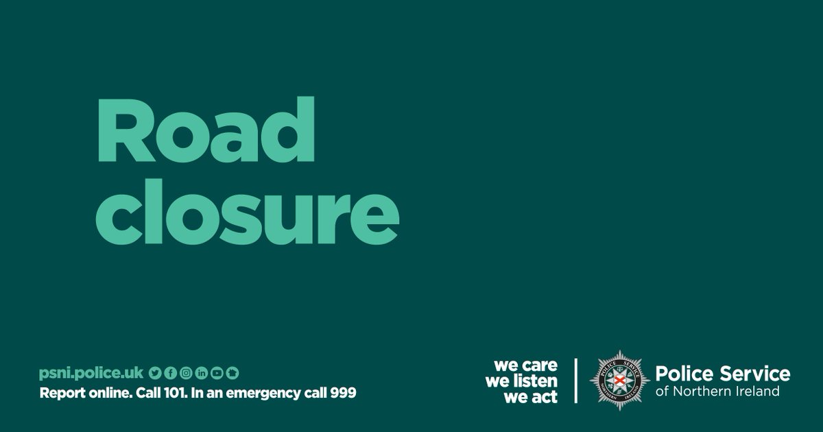 PSNIBelfastW's tweet image. Police would like to advise you of the following planned road closure this Saturday 7th June. The Blacks Road will be closed from Stewartstown Road to Brooke Drive from 2pm-6pm. Please seek an alternative route.