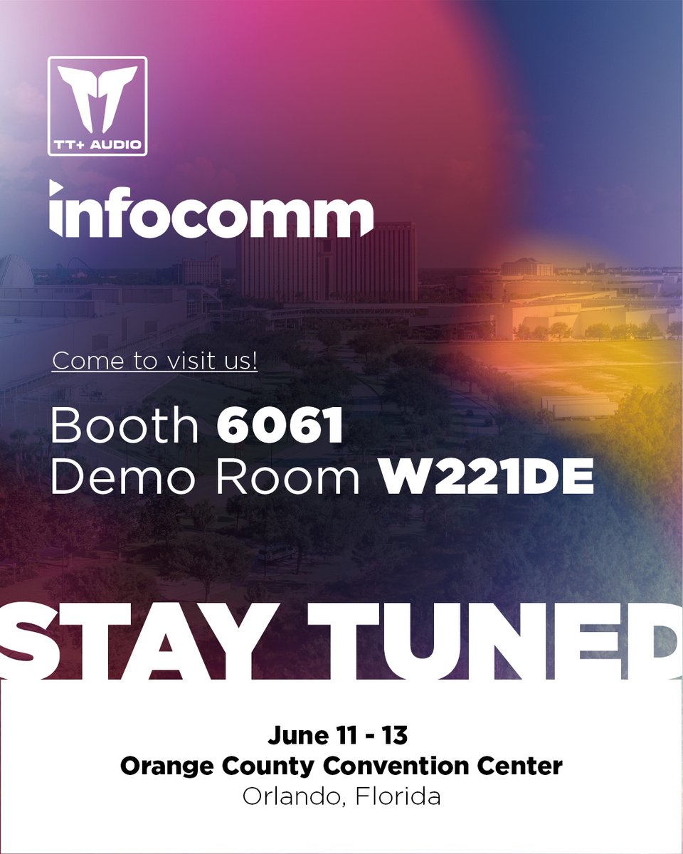 ttaudioofficial's tweet photo. Join TT+ Audio at InfoComm2025!
-
◾️ June 11-13
📍 Booth 6061 | Demo Room W221DE
-
Experience the GTX 7C cardioid line array in action at Demo Room W221DE, with live demonstrations daily at 9:00 a.m., 11:00 a.m., 1:00 p.m., and 3:00 p.m.
-
#TTaudio #InfoComm #InfoComm2025 #IC25 https://t.co/2dJAmHmSRS