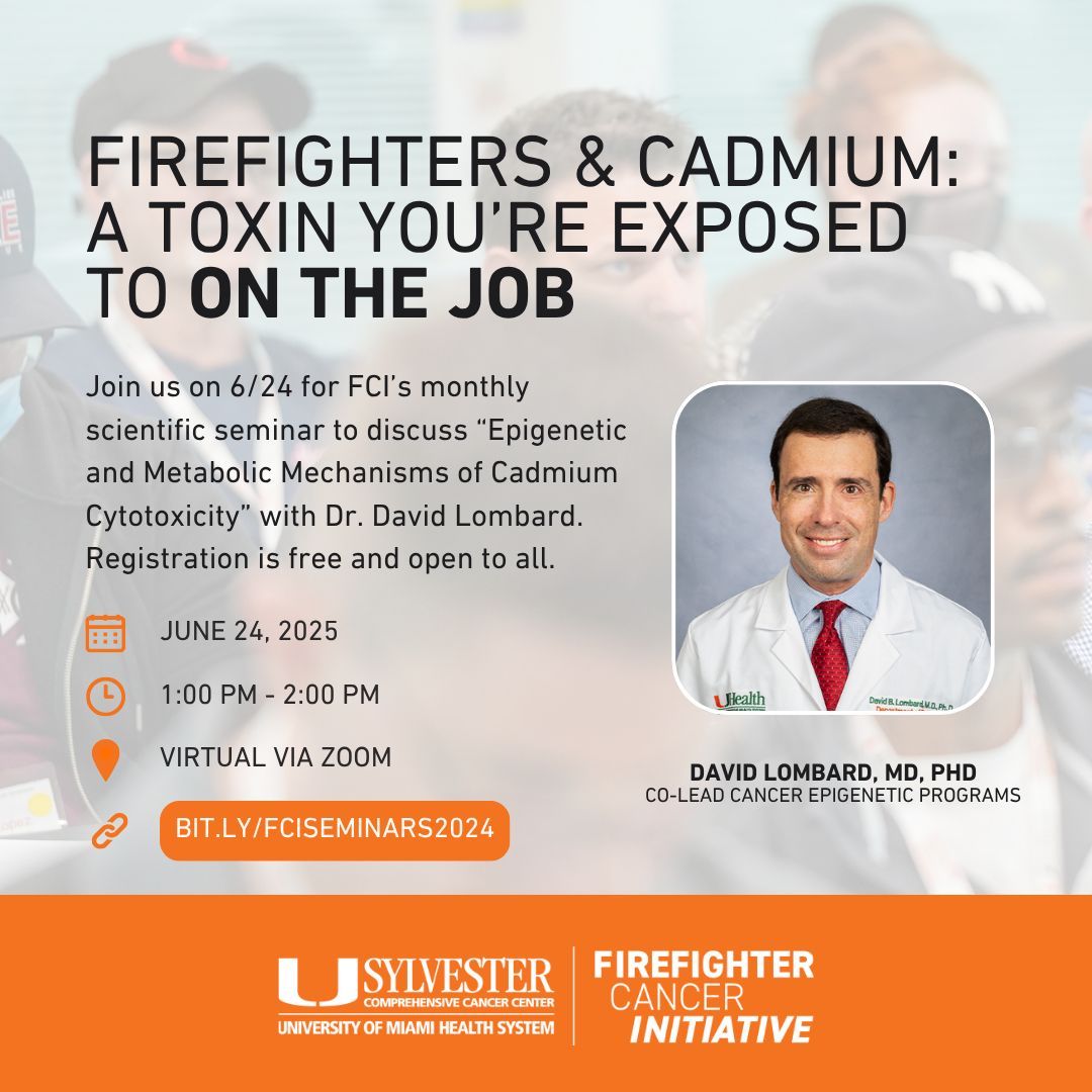 Firefighters face exposure to heavy metals on the job, including cadmium. Through basic  research, we have uncovered an important negative impact on metabolism, and a potential therapy to treat cadmium poisoning. Join us on 6/24 at 1 PM EST to learn more: bit.ly/fciseminars2024.