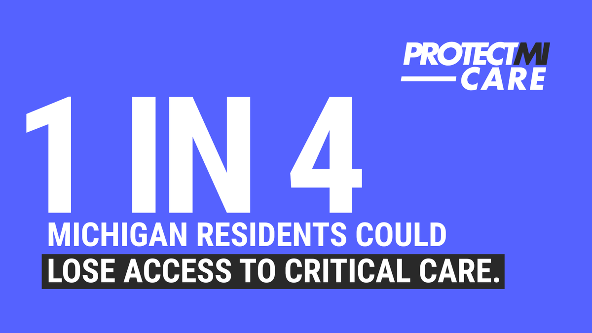 MichiganSeiu's tweet image. More than 2.6 million Michiganders depend on Medicaid for health care, but threats to cut funding are putting their lives at risk.
Tell Congress to Protect MI Care and say NO to Medicaid cuts: protectmicare.org/take-action/