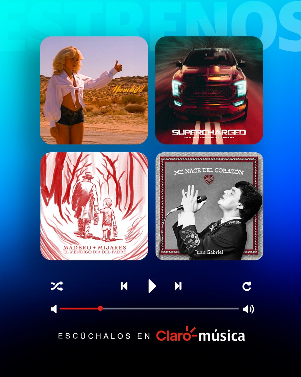 ClaromusicaMX's tweet image. ✨¡Aquí están los estrenos más rifados de #Claromúsica! 🎶 

Manchild-  @SabrinaAnnLynn: bit.ly/444Dz3V
SUPERCHARGED - #MarcaRegistrada, #Tombochio : bit.ly/4kxkFIV
El méndigo día del padre - @jose_madero, @MijaresOficial: bit.ly/4jEyC6E
Me nace del…