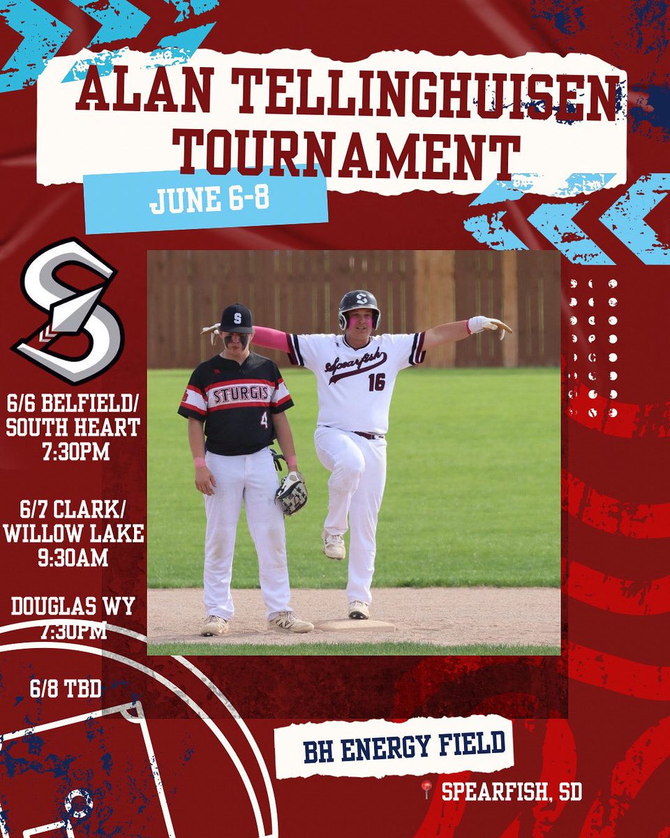 Come out to the ballpark this weekend to support our Sr Legion boys as they defend their title in the annual Alan Tellinhuisen Tournament!

6/6 7:30pm vs Belfield/South Heart ND 
6/7 9:30am vs Clark/Willow Lake
6/7 7:30pm vs Douglas WY
6/8 TBD
📺: youtube.com/@kdsj-tv?si=jd…