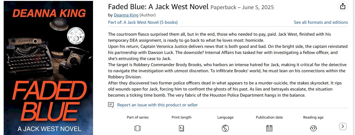Never thought I'd have 2 Jack West novels and now I have 5! I am over the moon thrilled- get your copy on Amazon (eBook or paper paperback ordered today!) OR get signed copy at any event after 06/16 follow my calendar &amp; find me Deannakingwriting.com YAHOO! Happy Reading y'all!