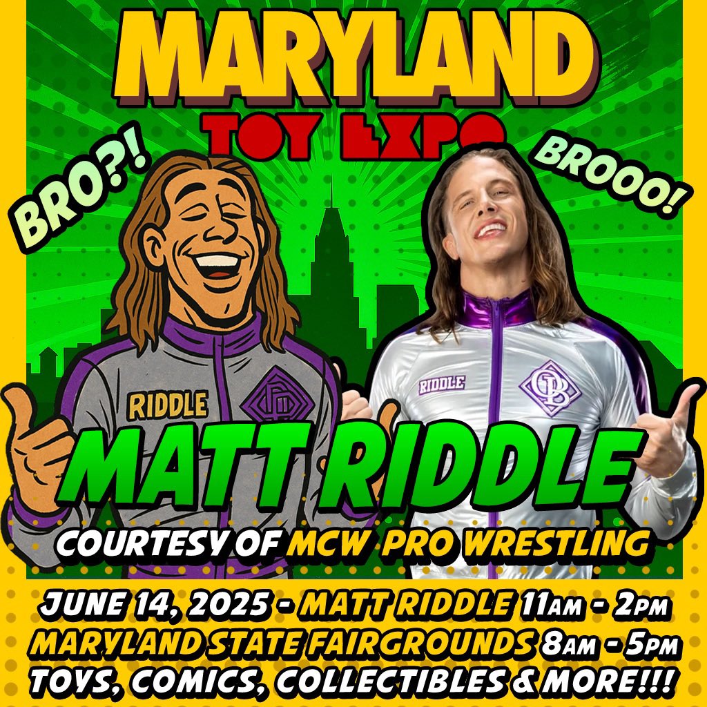 Before he heads to Joppa for #MCWHigherGround 2025, be sure to stop and meet former #WWE Superstar @SuperKingOfBros at the Maryland Toy Expo on Saturday June 14th at the #Maryland State Fairgrounds in Timonium from 11AM until 2PM‼️ Get tickets &amp; info at MarylandToyExpo.com💥