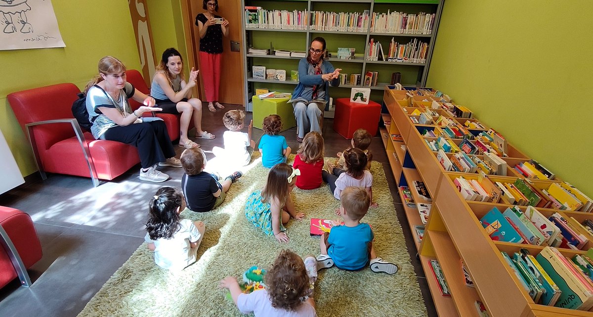 A #BiblioGuissona visita dels alumnes d'I2 de la Llar d'Infants Patufet #visitesescolars