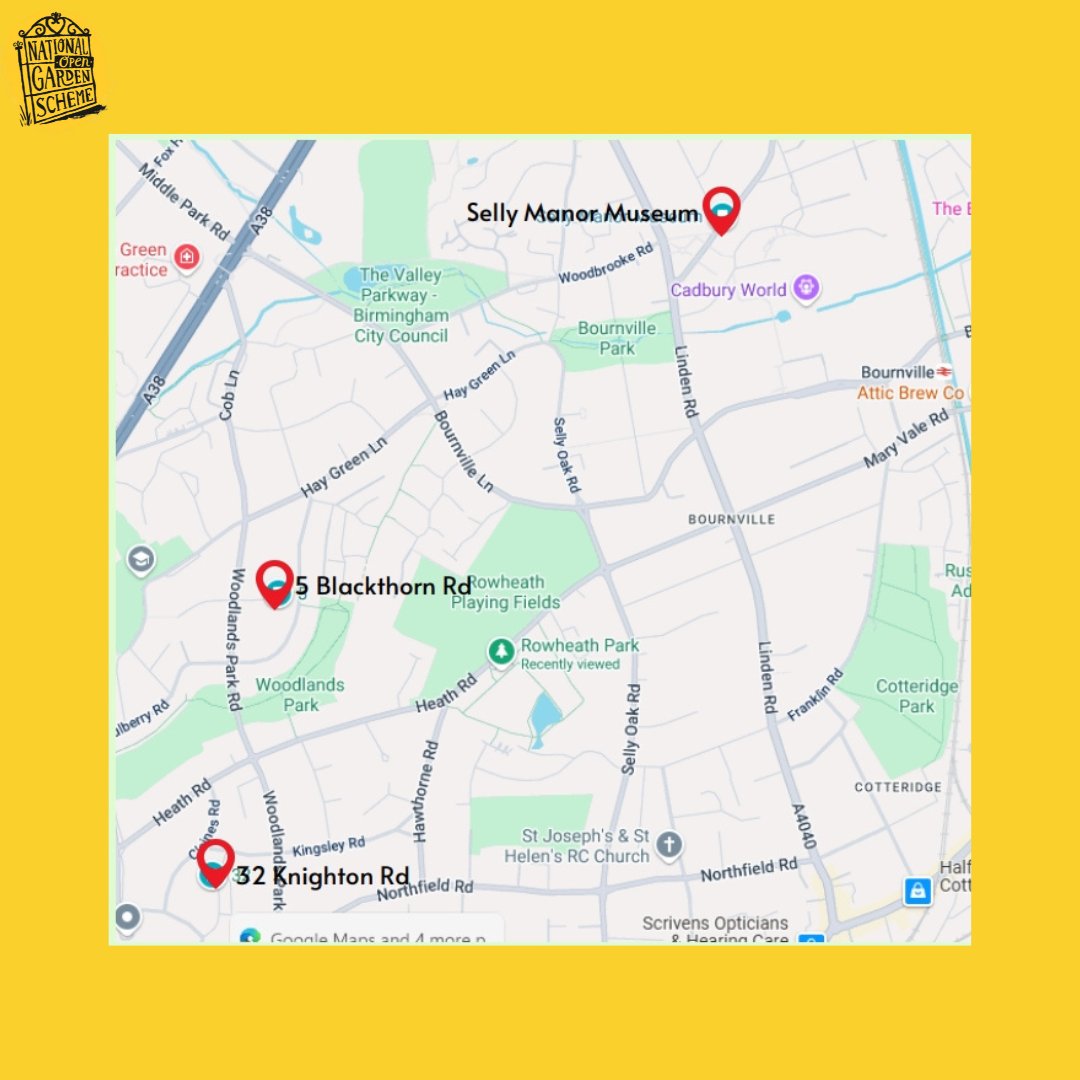 Bournville is showcasing 3 gardens as part of National Garden Scheme on Sunday 6th July.
Enjoy a Tudor garden surrounding a timber framed farm house. Small parterre, plum &amp; damson trees, pleached lime hedge, veg, fruit &amp; medicinal herbs plots
Info&amp;tickets: findagarden.ngs.org.uk/garden/33349/B…