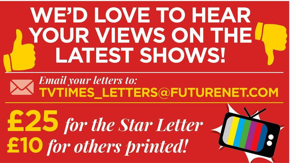 TV Times (@tvtimesmagazine) on Twitter photo This week we've been glued to #TheBritishSoapAwards #OceanWithDavidAttenborough #TheSurvivors #Casualty and Eileen's exit in #CoronationStreet to name just a few - but what were *you* watching? Email us at tvtimes_letters@futurenet.com and let us know - the star letter gets £25! This week we've been glued to #TheBritishSoapAwards #OceanWithDavidAttenborough #TheSurvivors #Casualty and Eileen's exit in #CoronationStreet to name just a few - but what were *you* watching? Email us at tvtimes_letters@futurenet.com and let us know - the star letter gets £25!