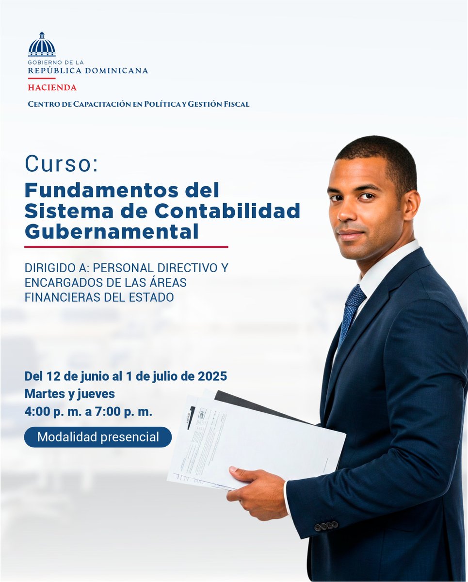 📢 Nuevo curso disponible: Fundamentos del Sistema de Contabilidad Gubernamental

💻 Modalidad presencial
🔎 ¡Fórmate con nosotros y fortalece tu perfil profesional!
👉 Cupos limitados - Inscripciones abiertas ¡Reserva hoy!
