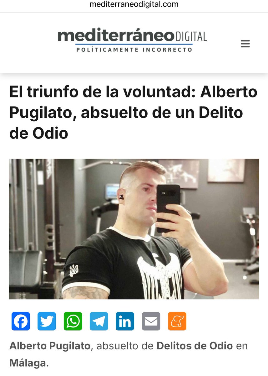 Alberto Pugilato (@albertopugilat) on Twitter photo Iba a esperar al lunes, pero me alegra que la exclusiva la haya ofrecido <a href="/MediterraneoDGT/">MEDITERRÁNEO DIGITAL</a>
Desde aquí agradecer a Eduardo Clavero el inconmensurable trabajo que ha hecho al frente del procedimiento y desde aquí anuncio que unos cuantos van a recibir demanda por difamación, lo que Iba a esperar al lunes, pero me alegra que la exclusiva la haya ofrecido <a href="/MediterraneoDGT/">MEDITERRÁNEO DIGITAL</a>
Desde aquí agradecer a Eduardo Clavero el inconmensurable trabajo que ha hecho al frente del procedimiento y desde aquí anuncio que unos cuantos van a recibir demanda por difamación, lo que