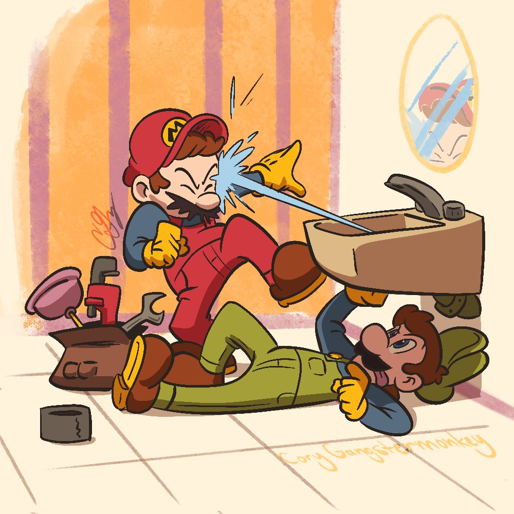 “Sink Troubles”

Part of my Mario Bros 80s AU