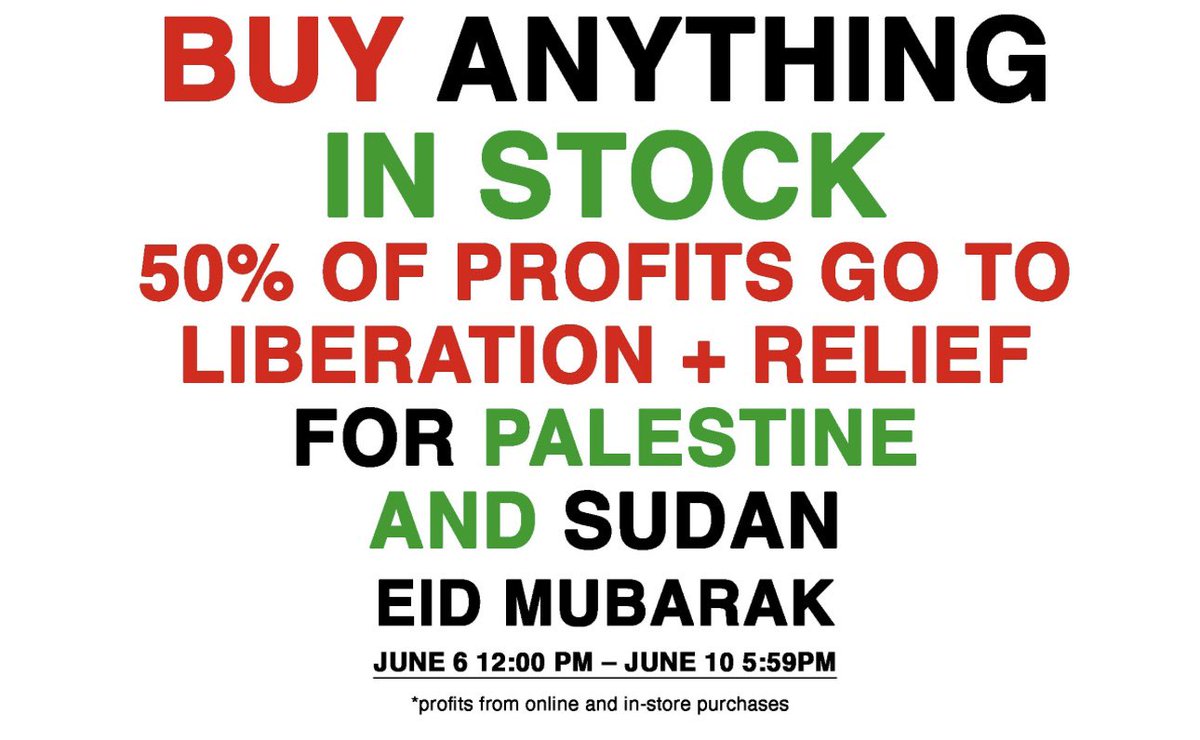 BUY ANYTHING IN STOCK + 50% OF PROFITS TO 🇵🇸 🇸🇩 PALESTINE + SUDAN LIBERATION + RELIEF— TELFAR.NET