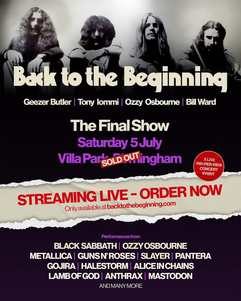 Very pleased to share the news that #BackToTheBeginning will be streamed worldwide on 5th July and the full set will also be available to watch on demand for 48 hours after the show!

Tickets for the premium, pay-per-view live stream are now only available at
