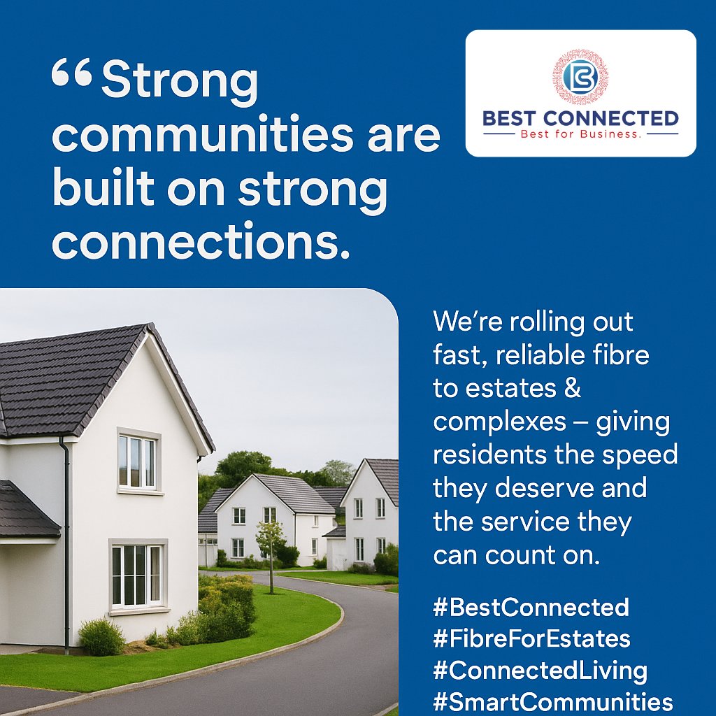 BestConnectedSA's tweet photo. #BestConnected #FibreForEstates #ConnectedLiving #SmartCommunities #RHODurbanS5 #LoveFNB #iconicduo https://t.co/GLxYrt58d4