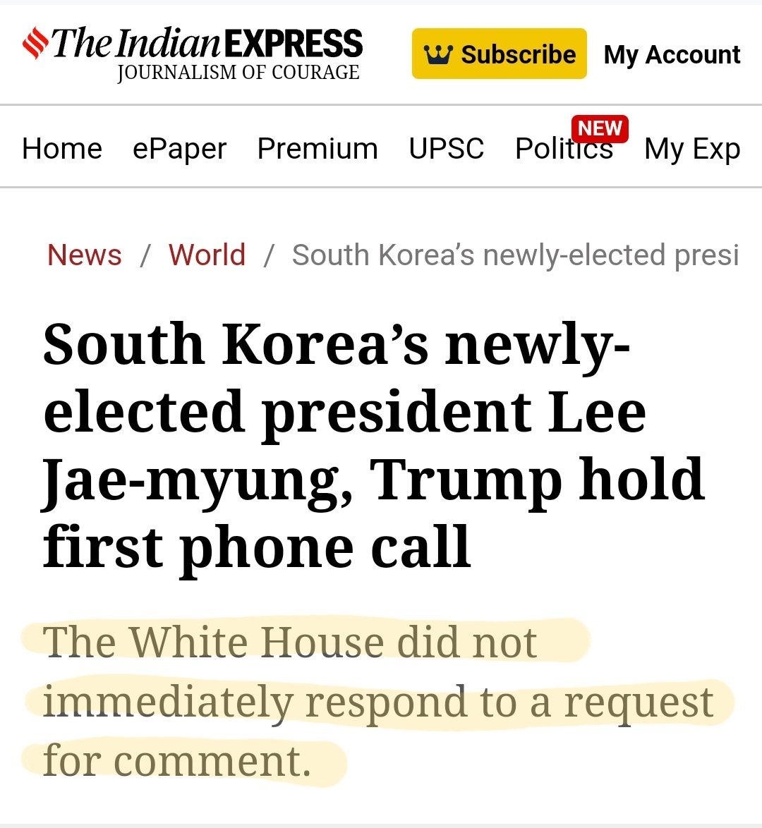 이재명이 3일만에 겨우 트럼프와의 통화에 성공했는데 뉴스는 전부 한국 대통령실 발이고 통화한지 세 시간이 지나도록 백악관 논평은 없음 ("백악관은 논평 요청에 즉각 답하지 않았다" - The Indian Express) 이쯤되면 하도 졸라대서 걍 옛다하고 통화 한 번 해준 수준 아닌가 의심됨