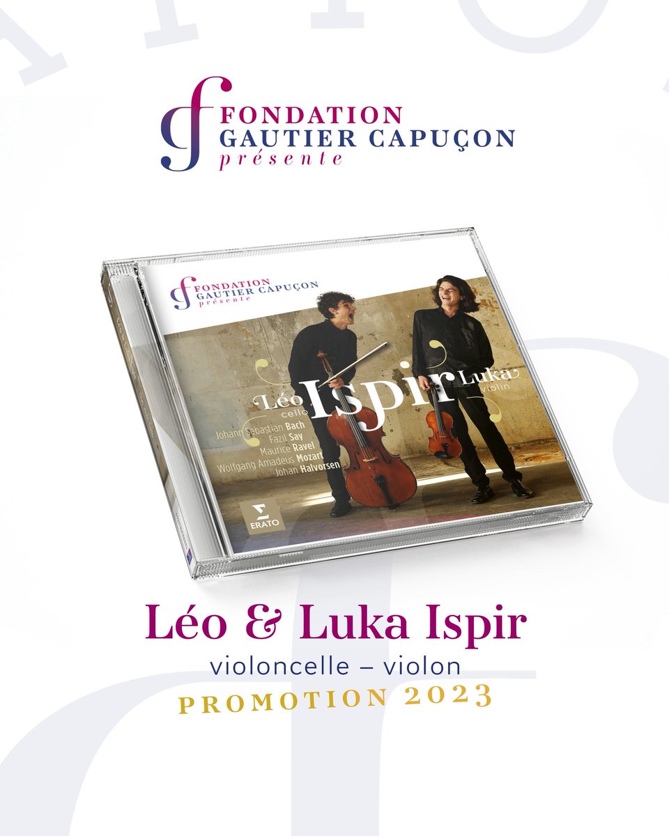 FondationGC's tweet image. Léo &amp;amp; Luka Ispir, lauréats de la Fondation Gautier Capuçon, ils signent aujourd’hui leur tout premier album chez Warner Classics avec un programme qui mêle les grands noms du répertoire (Bach, Rameau, Mozart, Ravel) à une création de Fazil Say.
@GautierCapucon