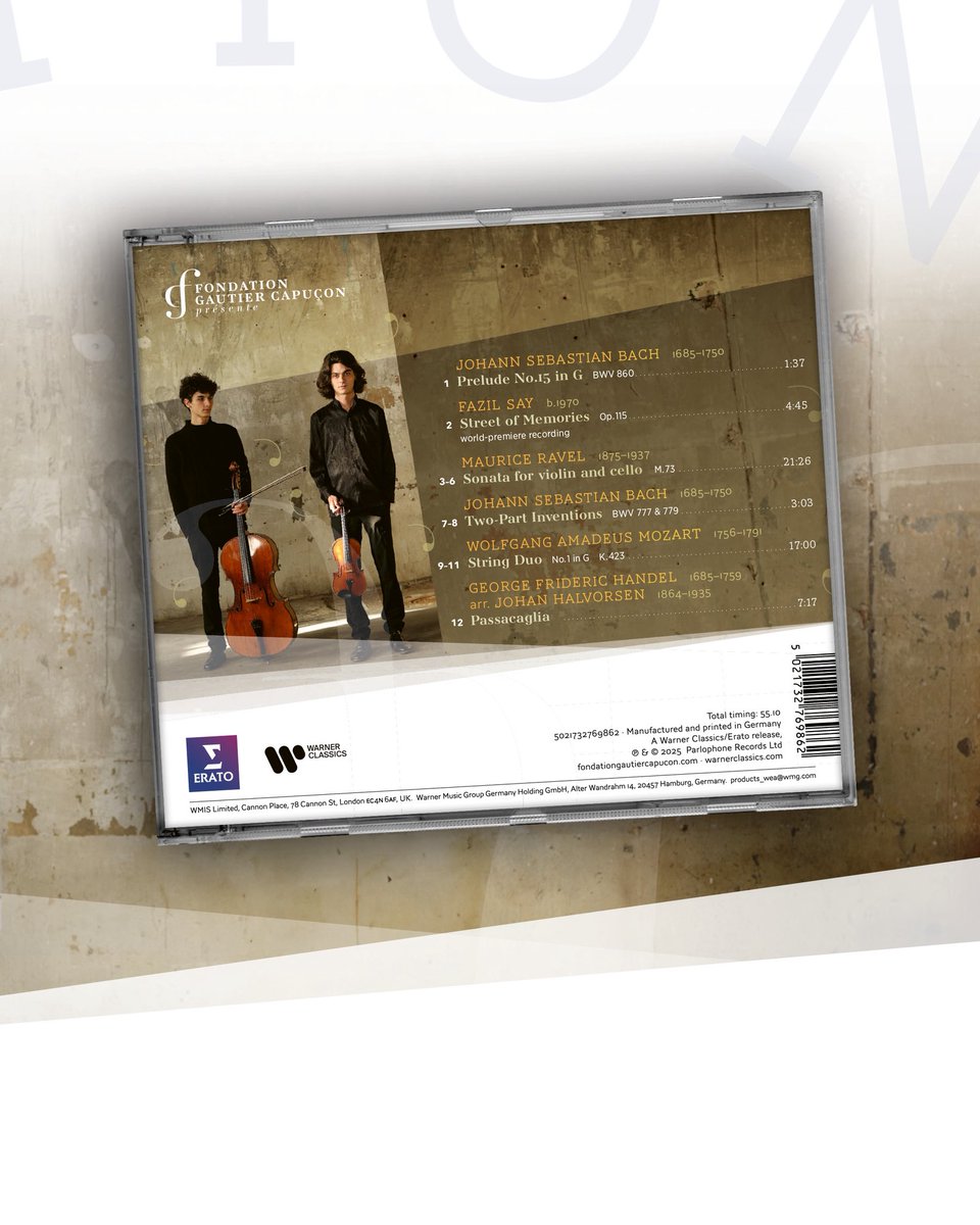 FondationGC's tweet image. Léo &amp;amp; Luka Ispir, lauréats de la Fondation Gautier Capuçon, ils signent aujourd’hui leur tout premier album chez Warner Classics avec un programme qui mêle les grands noms du répertoire (Bach, Rameau, Mozart, Ravel) à une création de Fazil Say.
@GautierCapucon