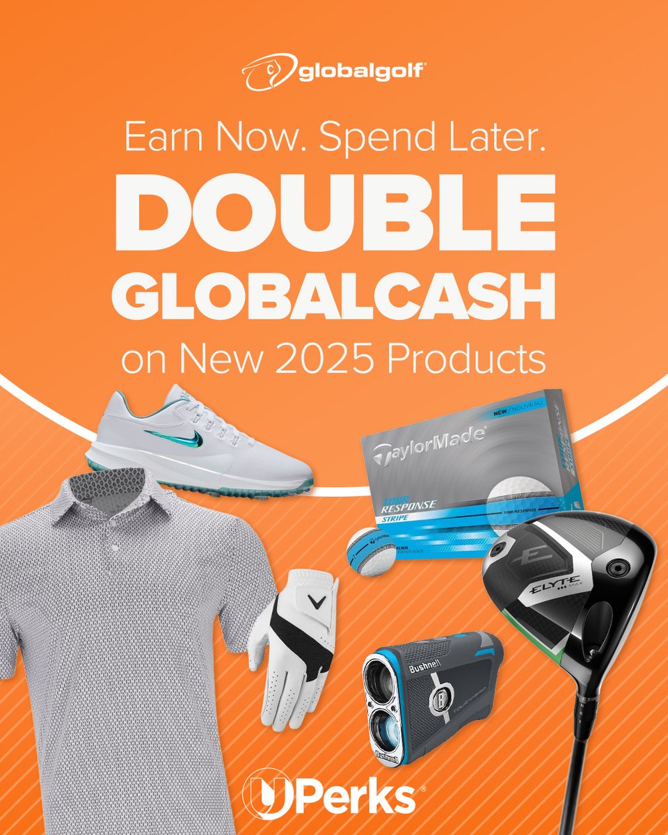 Earn more, spend later! 💰

Receive Double GlobalCash on new 2025 products! 👏

Shop Now: globalgolf.com/sale/just-arri…

#GlobalGolf #BestDealsInGolf #GlobalCash #SaveandSpend #EarnMore #New #2025