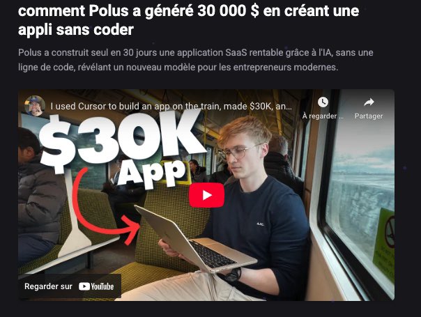 Comment il a généré 30K sans coder grâce à l'IA

(vive le vibing)