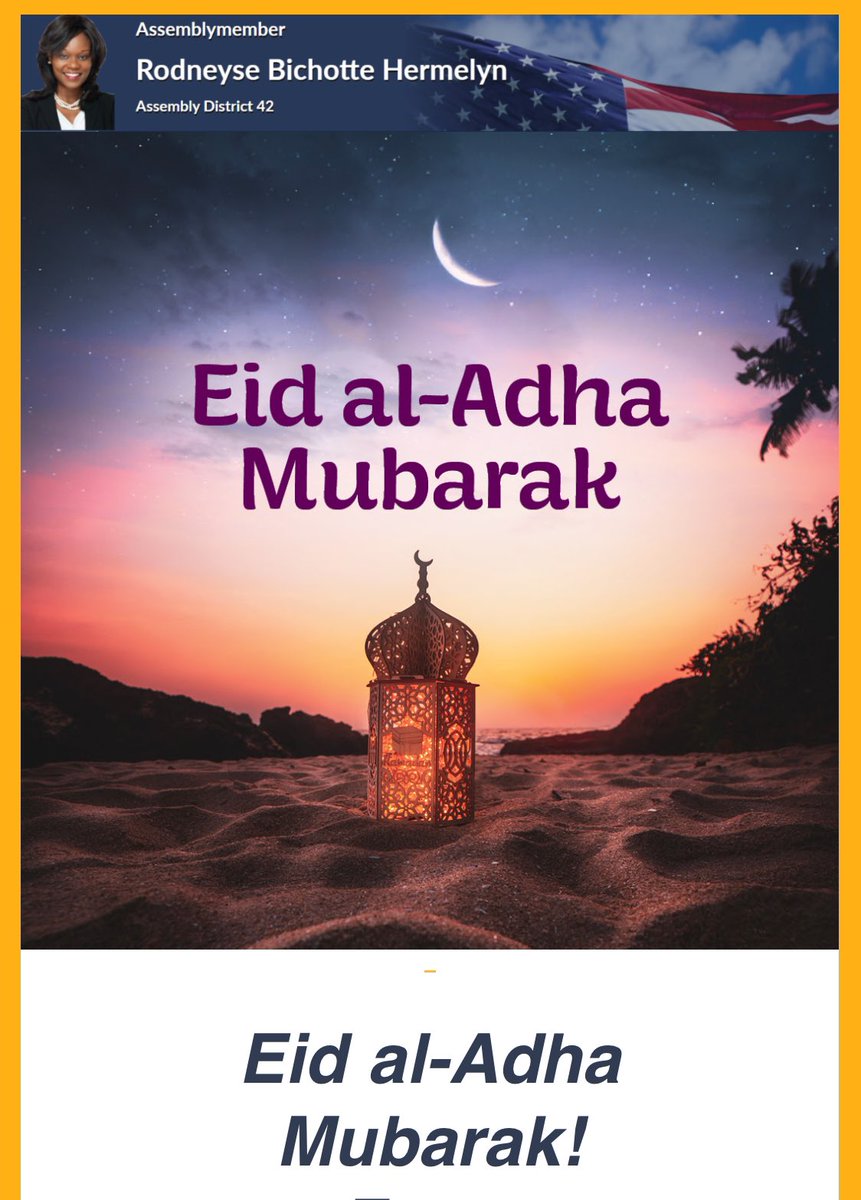 NYSBichotteHerm's tweet image. Happy Eid al-Adha! May this blessed day be full of happiness and joy for you and your loved ones.