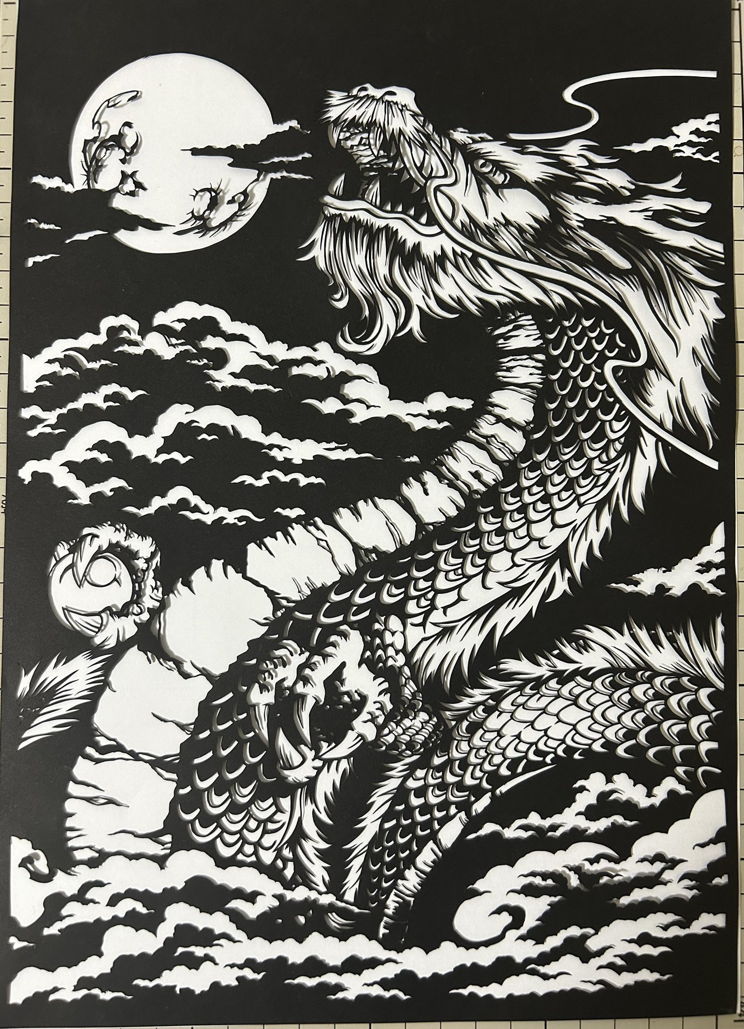 切り絵の一閑張り「お月見」値下げ 梨花❁ゆうづるⁿᶜ*.｡ on X: 