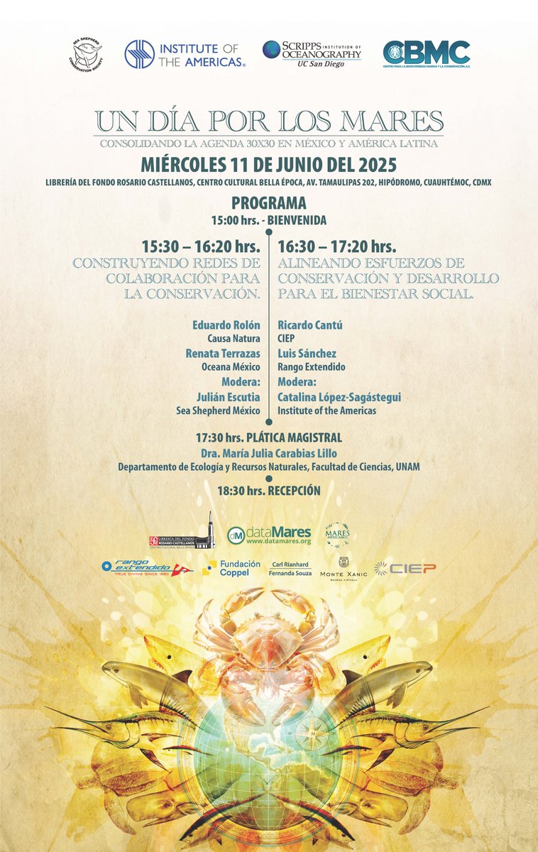 🌊 ¡Falta poco para la 3a edición de #UnDiaporlosMares! Hablaremos de la importancia de las colaboraciones para generar beneficios a los ecosistemas, así como a las comunidades.
 
🗓️ 11 junio 2025  
📍Centro Cultural Bella Época, CDMX 
🔗 Registro iamericas.salsalabs.org/un-dia-por-los…